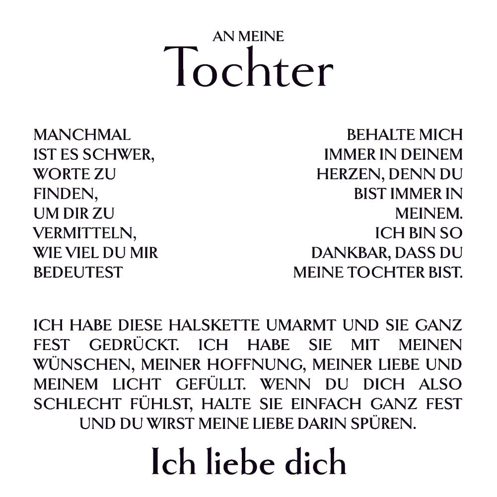 14k Weißgold Ausführung Herz Halskette - Für Tochter