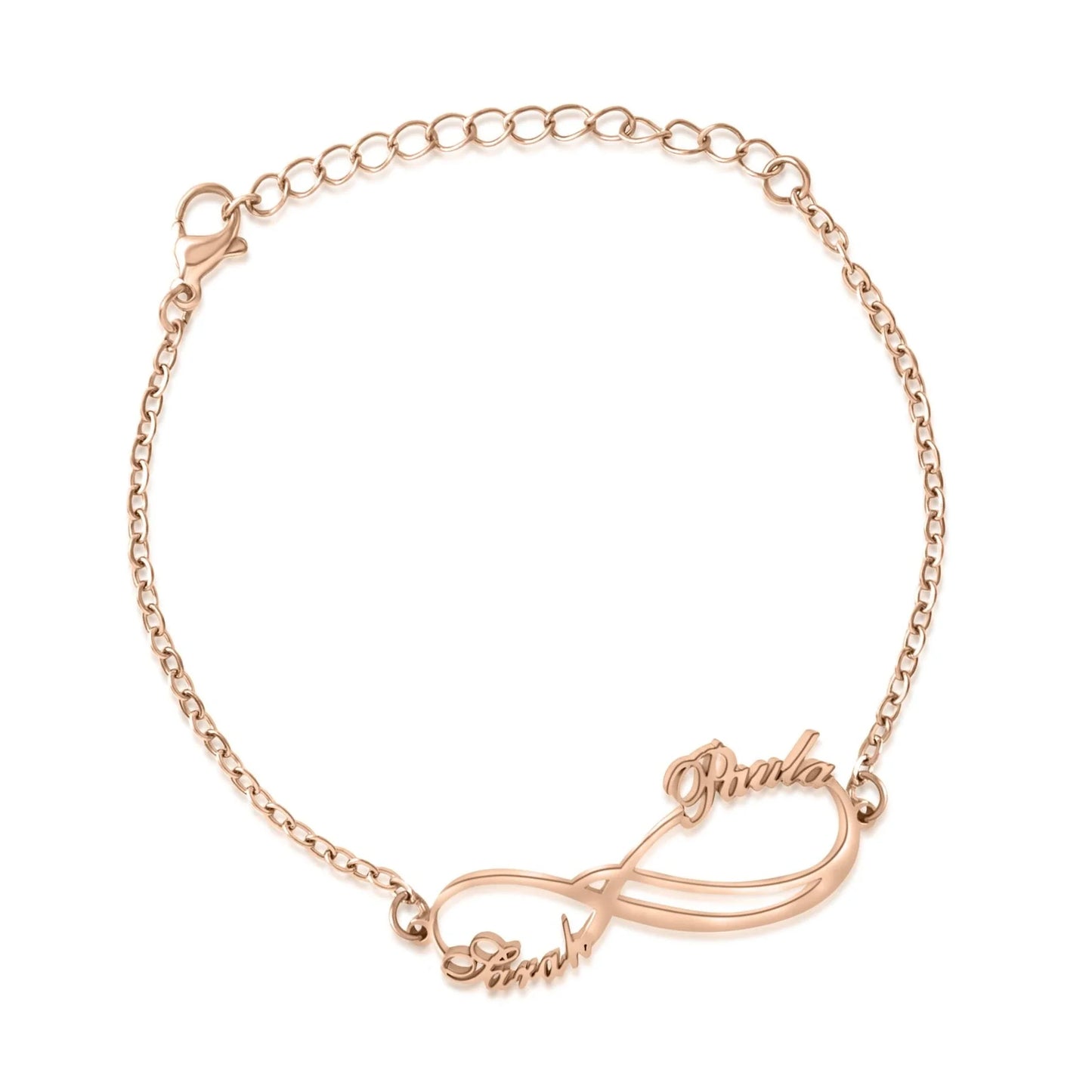 Personalisierbares Doppel-Infinity-Armband mit 2 Namen