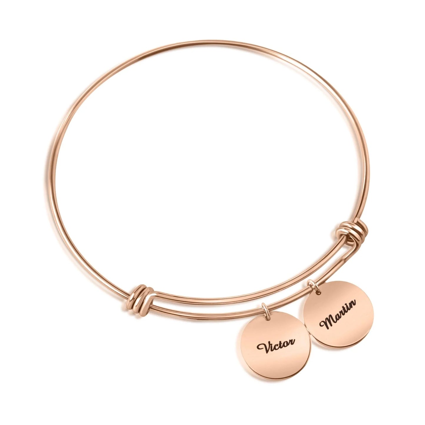 Personalisierbares Armband mit 2–4 gravierten Charms