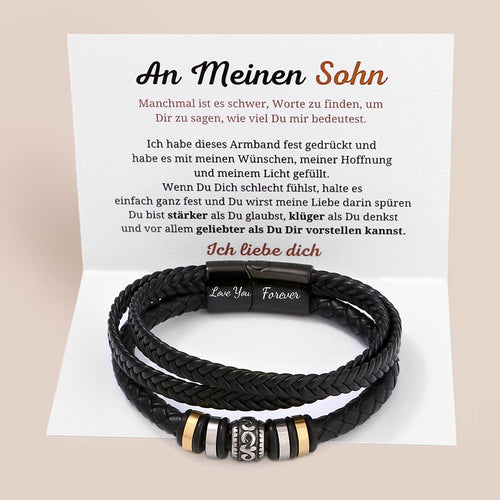An meinen Sohn - Ich liebe dich - Herren Lederarmband