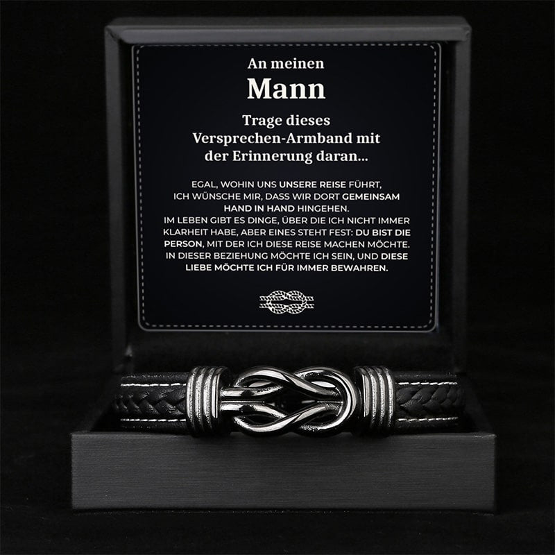 An Meinen Mann - Herren Unendlichkeit Lederarmband mit Geschenkbox
