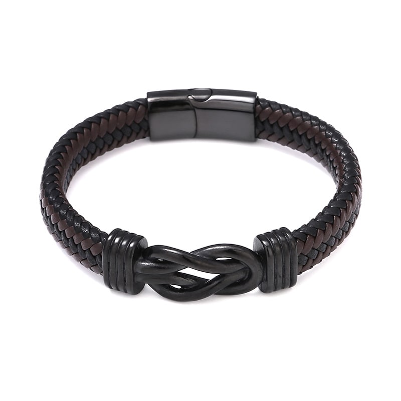An Meinen Sohn - Herren Unendlichkeit Lederarmband mit Geschenkbox