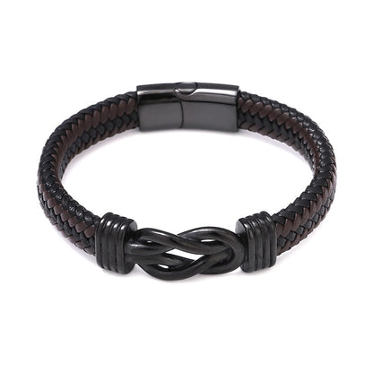 An Meinen Sohn - Herren Unendlichkeit Lederarmband mit Geschenkbox