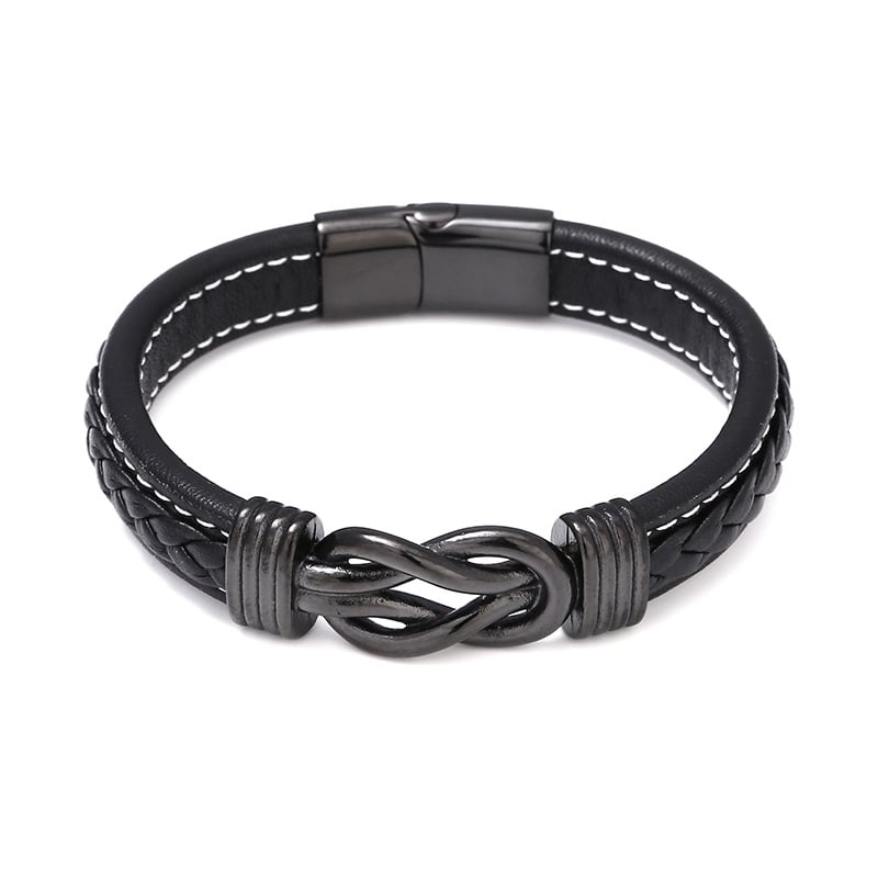 An Meinen Sohn - Herren Unendlichkeit Lederarmband mit Geschenkbox