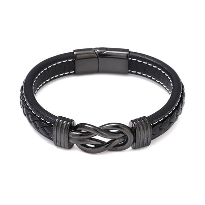 An Meinen Sohn - Herren Unendlichkeit Lederarmband mit Geschenkbox