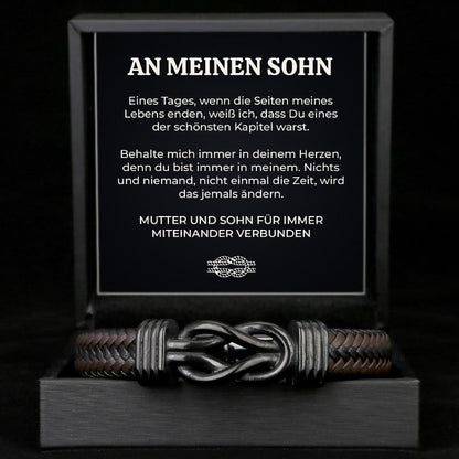 An Meinen Sohn - Herren Unendlichkeit Lederarmband mit Geschenkbox