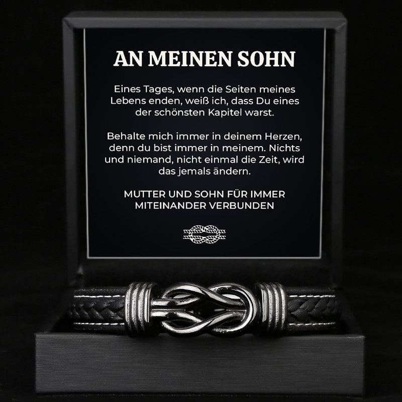 An Meinen Sohn - Herren Unendlichkeit Lederarmband mit Geschenkbox