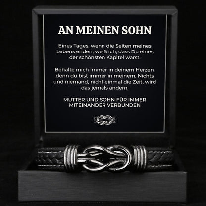 An Meinen Sohn - Herren Unendlichkeit Lederarmband mit Geschenkbox