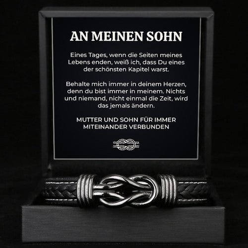 An Meinen Sohn - Herren Unendlichkeit Lederarmband mit Geschenkbox
