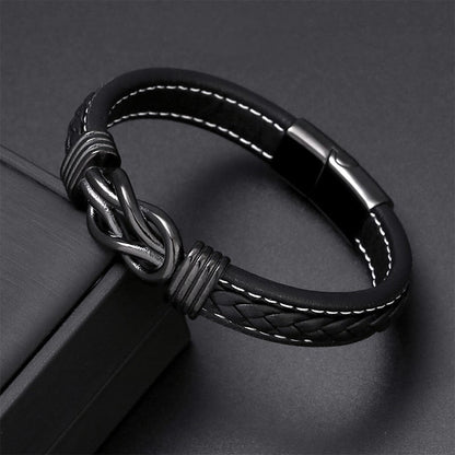 An Meinen Sohn - Herren Unendlichkeit Lederarmband mit Geschenkbox