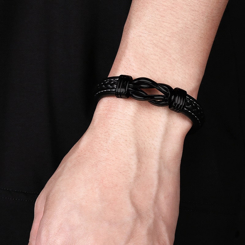 An Meinen Sohn - Herren Unendlichkeit Lederarmband mit Geschenkbox