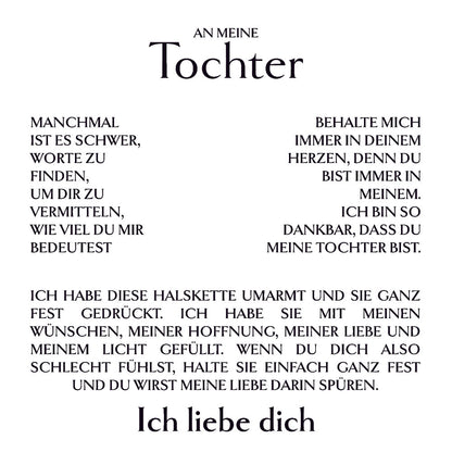 14k Weißgold Ausführung Herz Halskette - Für Tochter