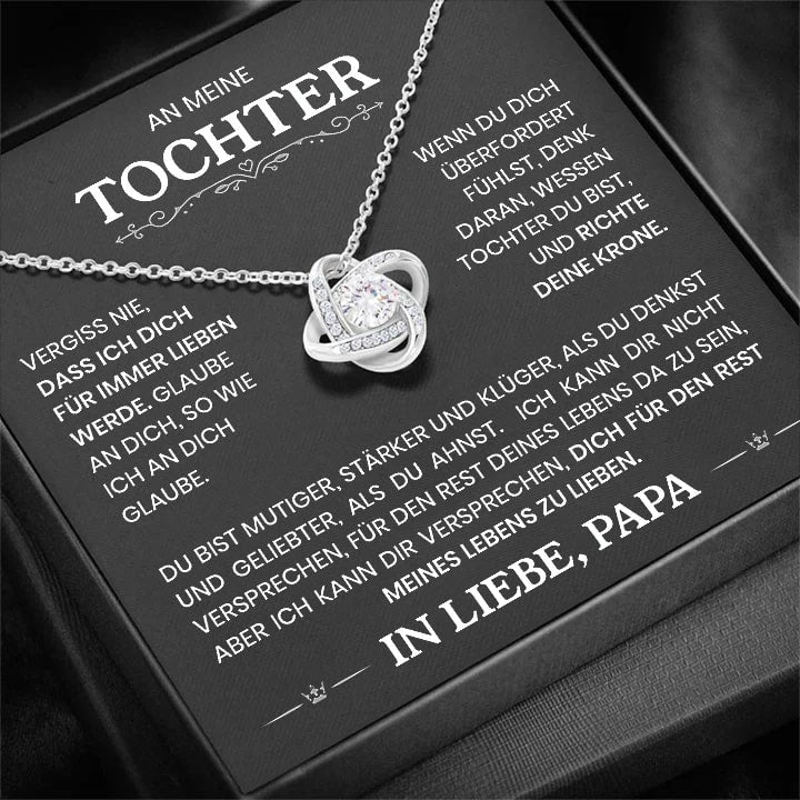 14k Weißgold Knoten Halskette - An meine Tochter von Papa