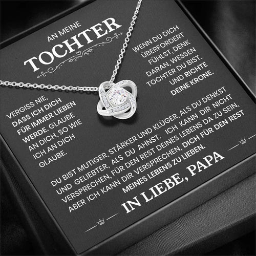 14k Weißgold Knoten Halskette - An meine Tochter von Papa