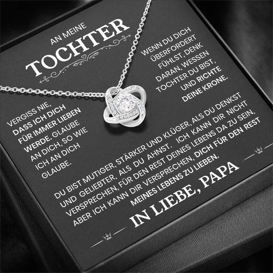 14k Weißgold Knoten Halskette - An meine Tochter von Papa