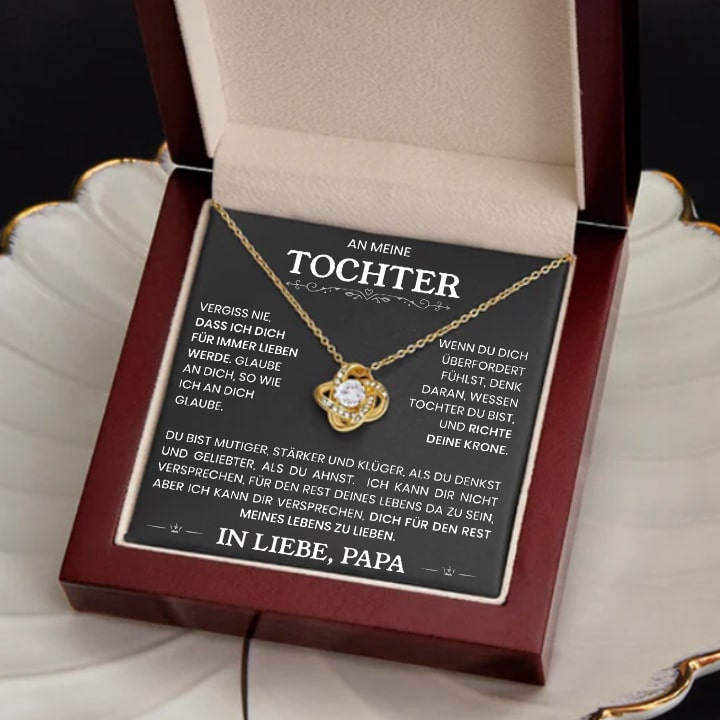 14k Weißgold Knoten Halskette - An meine Tochter von Papa