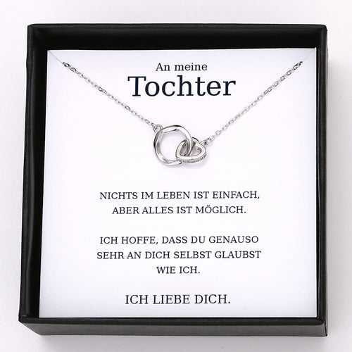 14k Weißgold Ausführung Ring & Herz Halskette - An meine Tochter