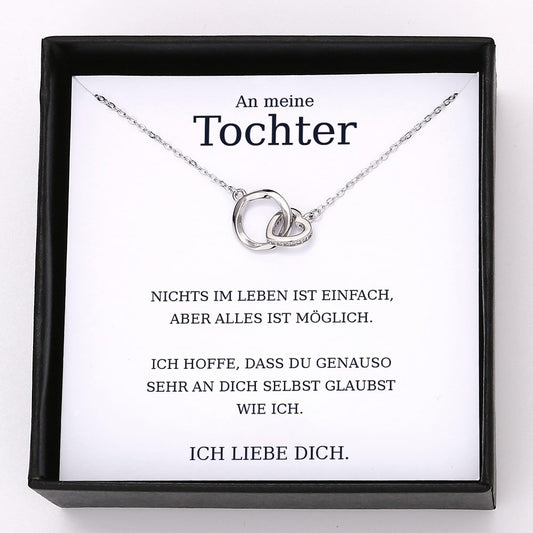 14k Weißgold Ausführung Ring & Herz Halskette - An meine Tochter