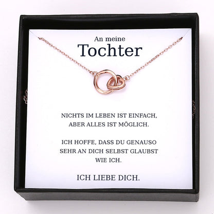 14k Weißgold Ausführung Ring & Herz Halskette - An meine Tochter