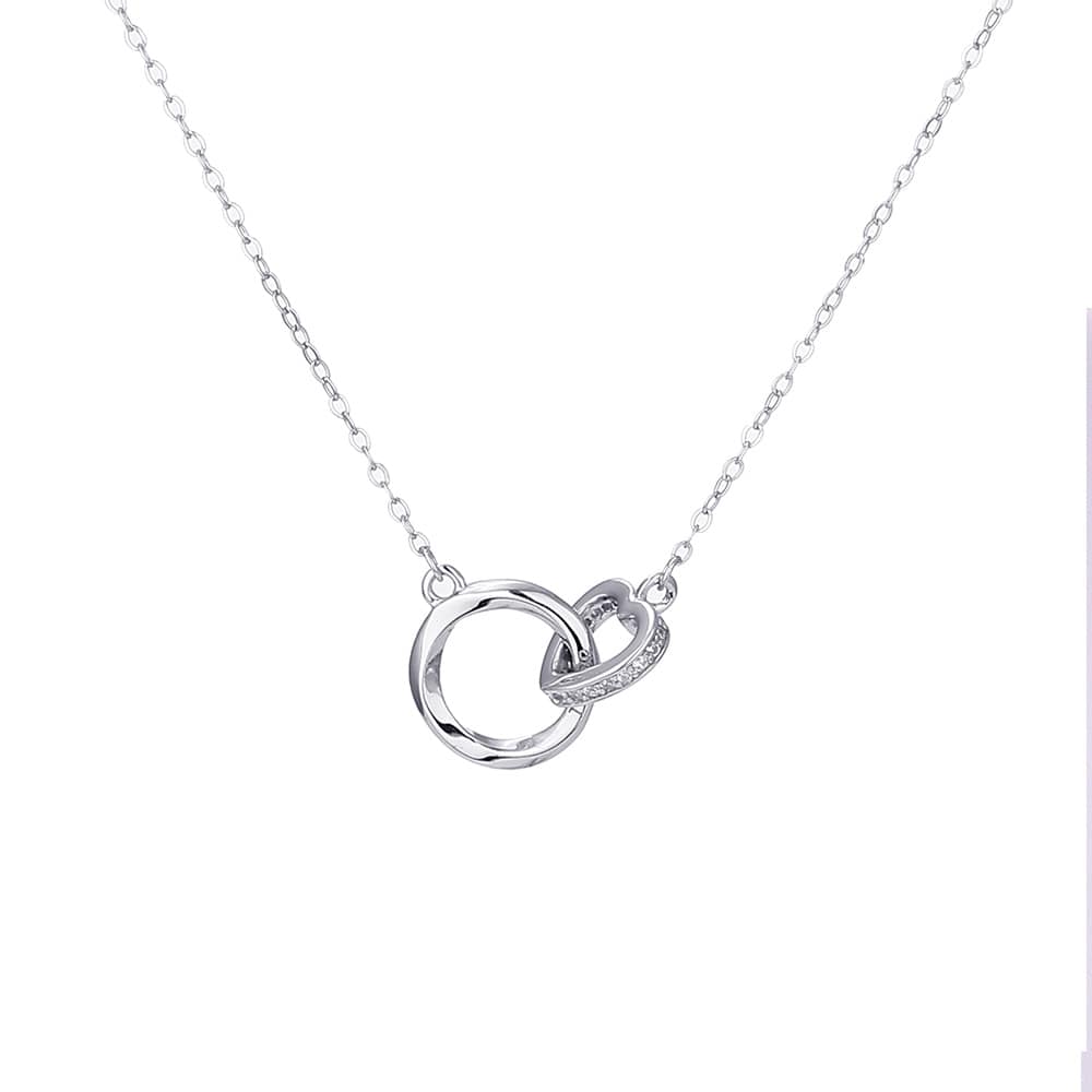 14k Weißgold Ausführung Ring & Herz Halskette - An meine Tochter