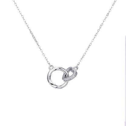 14k Weißgold Ausführung Ring & Herz Halskette - An meine Tochter