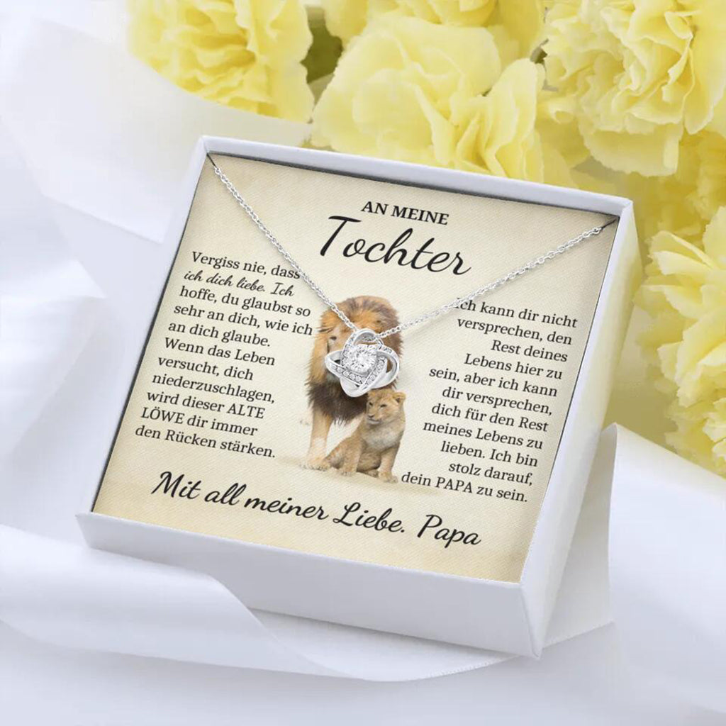 14k Weißgold Ausführung Halskette - An meine Tochter