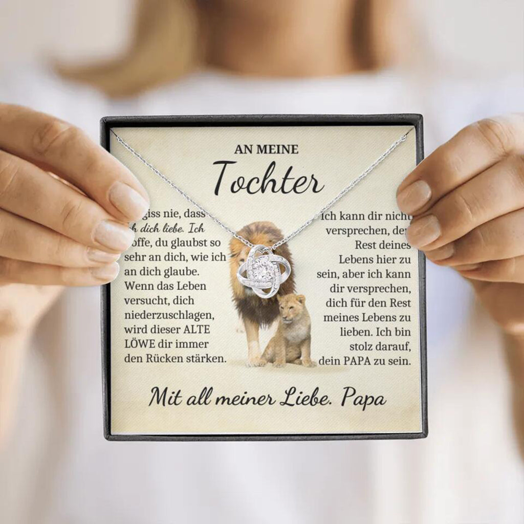 14k Weißgold Ausführung Halskette - An meine Tochter