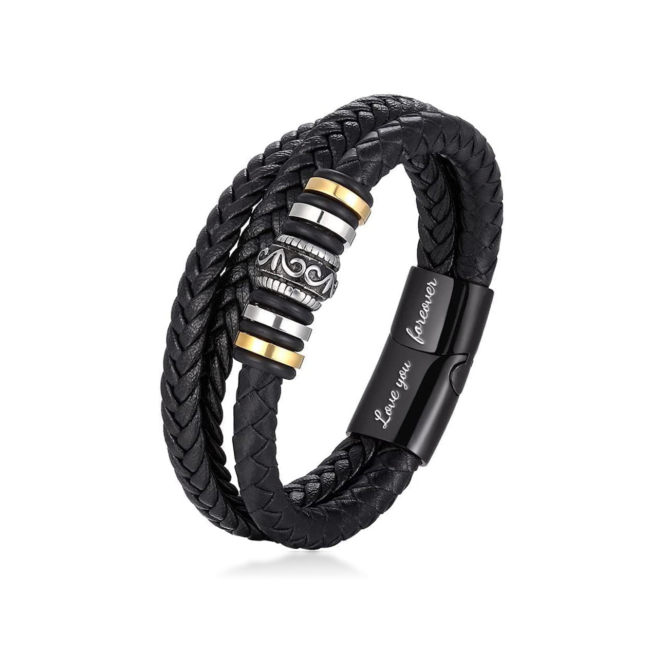 An meinen Sohn - Ich liebe dich - Herren Lederarmband