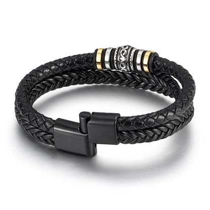 An meinen Sohn - Ich liebe dich - Herren Lederarmband