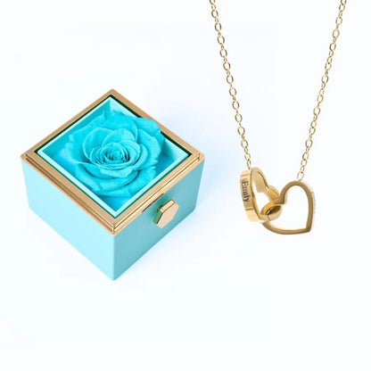Ewige Rosenbox & Personalisierte Halskette