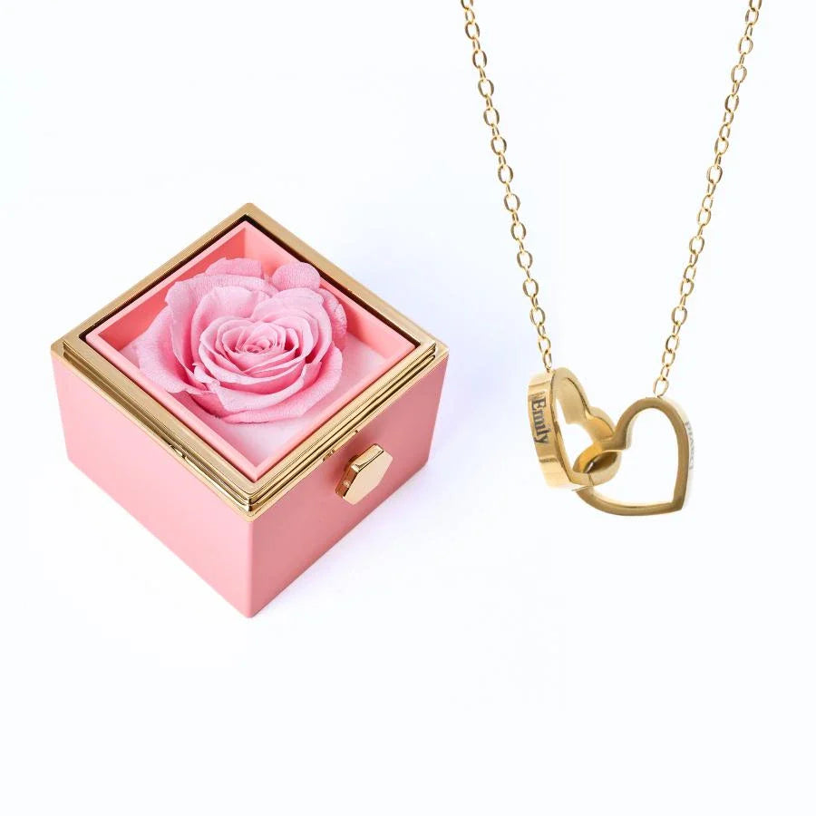 Ewige Rosenbox & Personalisierte Halskette