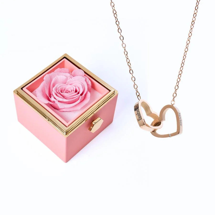 Ewige Rosenbox & Personalisierte Halskette