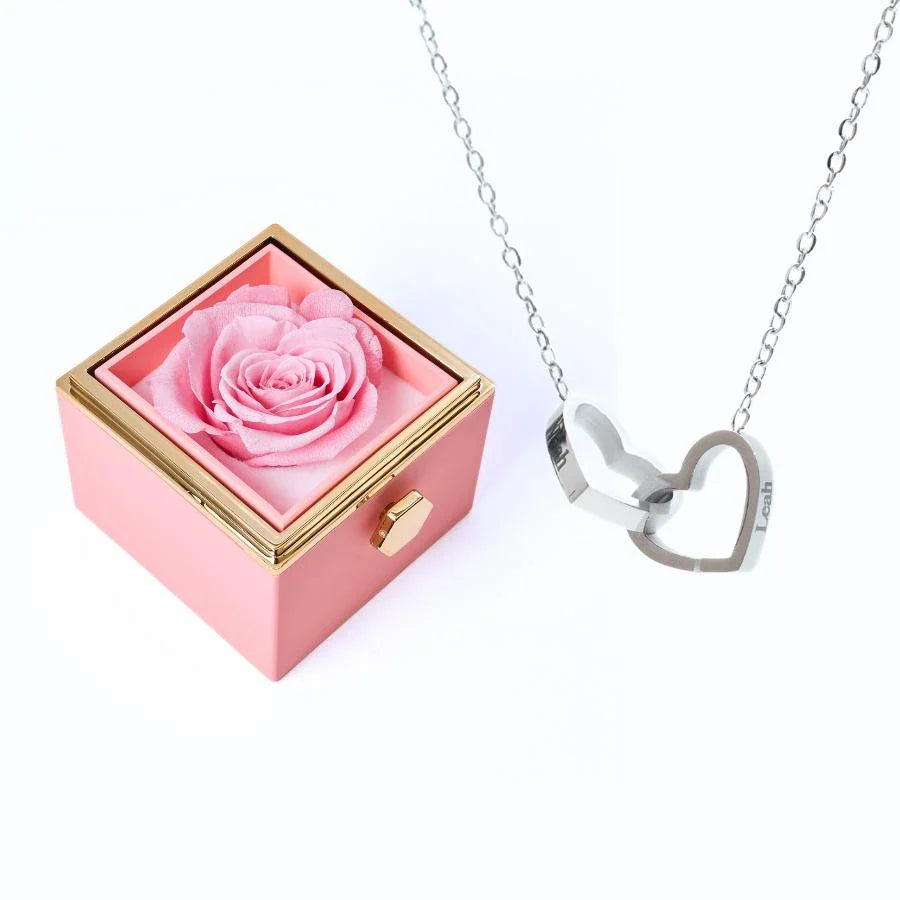 Ewige Rosenbox & Personalisierte Halskette