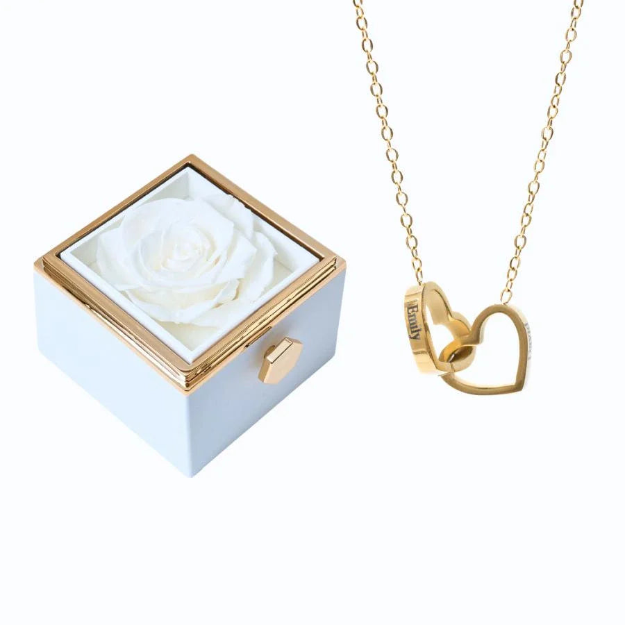 Ewige Rosenbox & Personalisierte Halskette