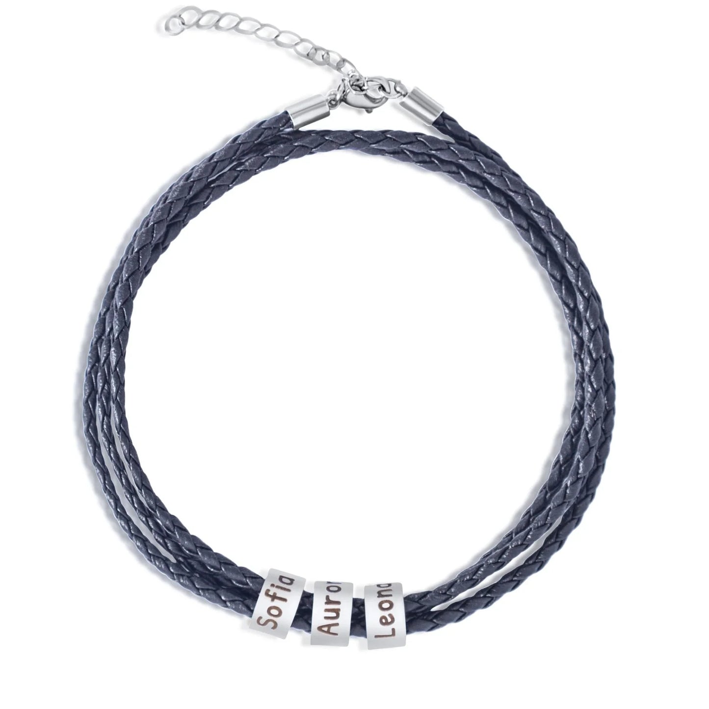 Personalisierbares Herrenarmband aus Kunstleder