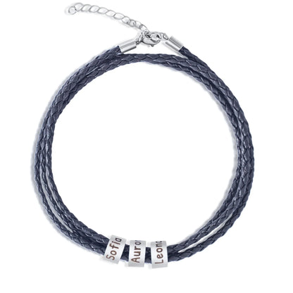 Personalisierbares Herrenarmband aus Kunstleder