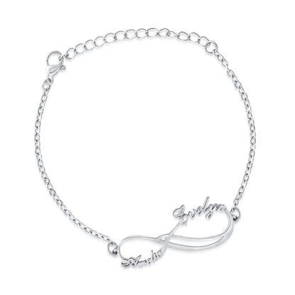 Personalisierbares Doppel-Infinity-Armband mit 2 Namen