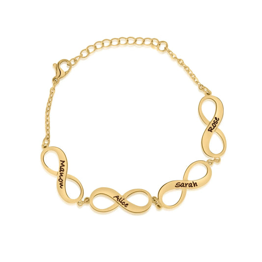 Personalisierbares Armband mit Unendlichkeit Charm