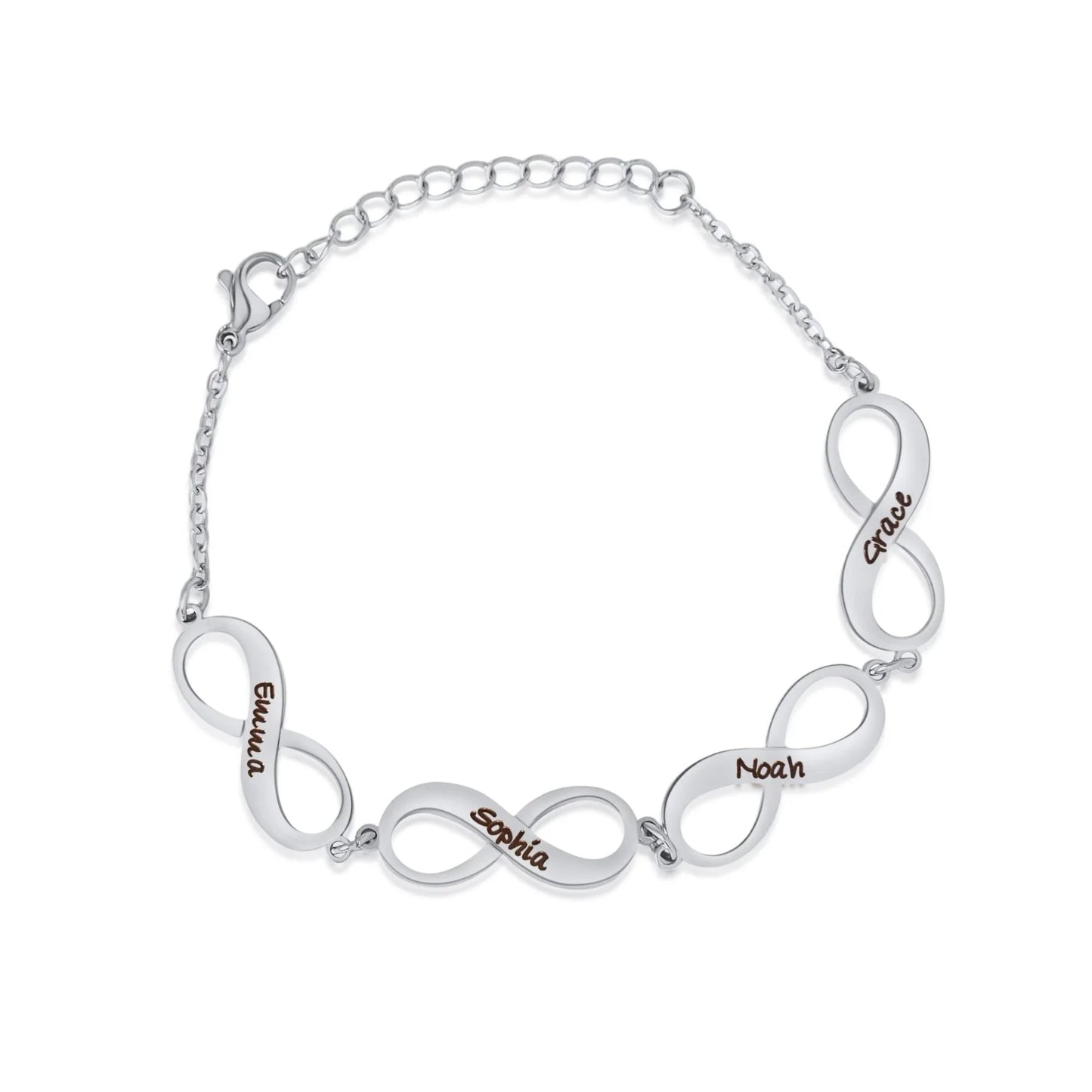 Personalisierbares Armband mit Unendlichkeit Charm