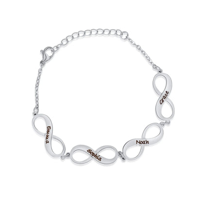 Personalisierbares Armband mit Unendlichkeit Charm