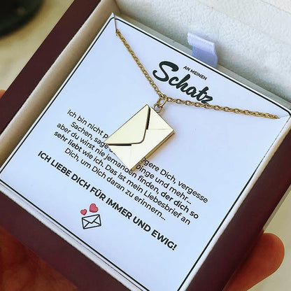 18k Gold Ausführung Liebesbrief Halskette - Geschenkset