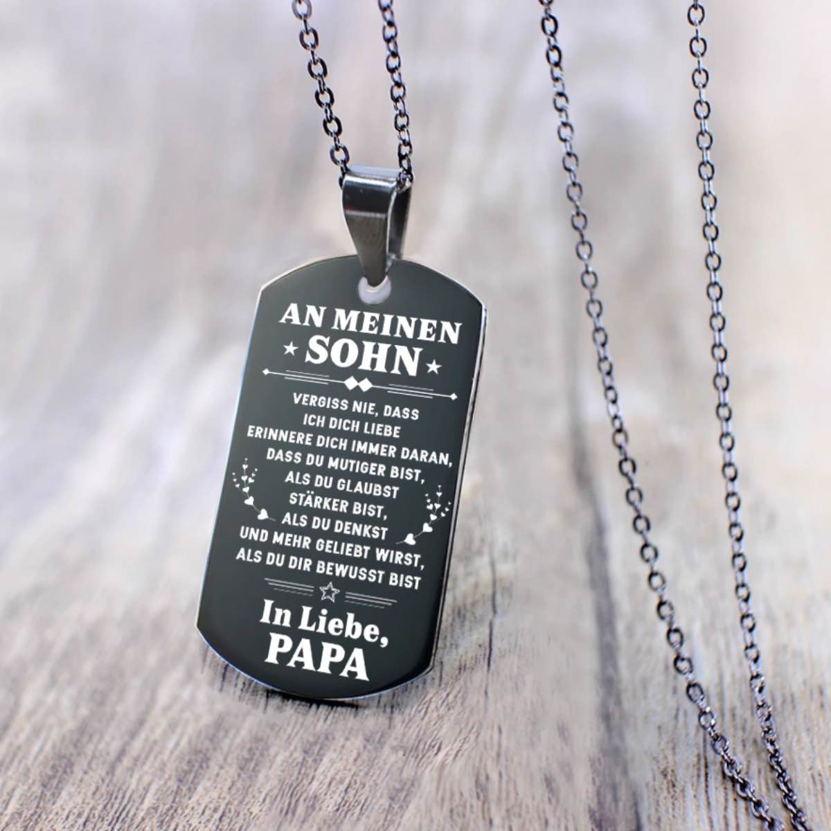 Anhänger - An meinen Sohn von Papa - Vergiss nie