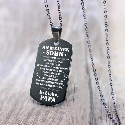 Anhänger - An meinen Sohn von Papa - Vergiss nie
