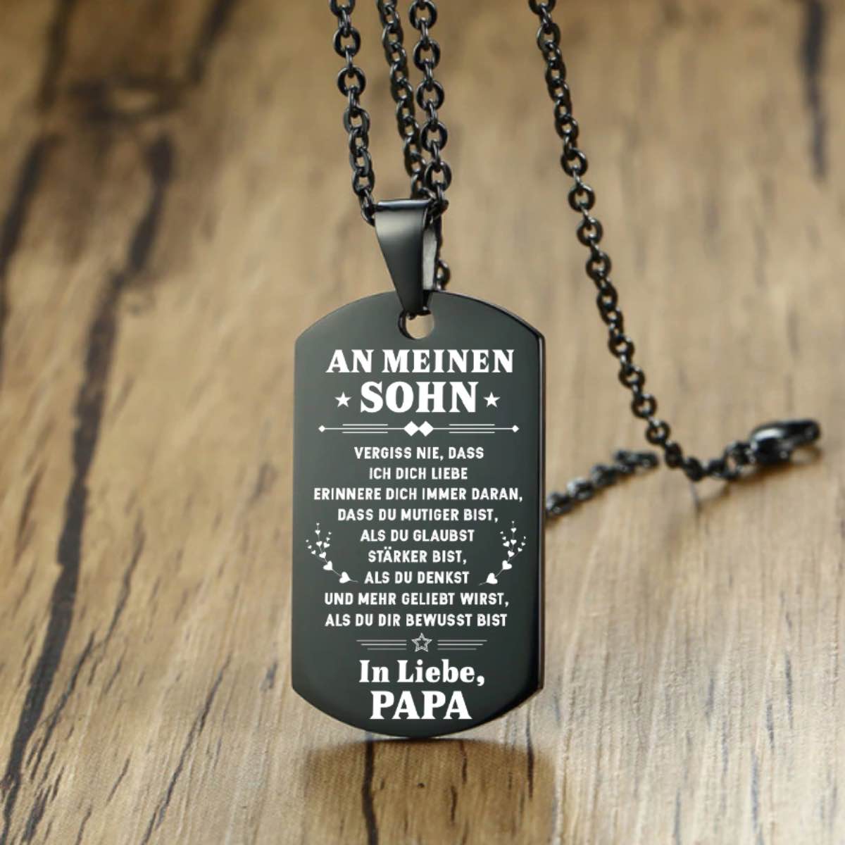 Anhänger - An meinen Sohn von Papa - Vergiss nie