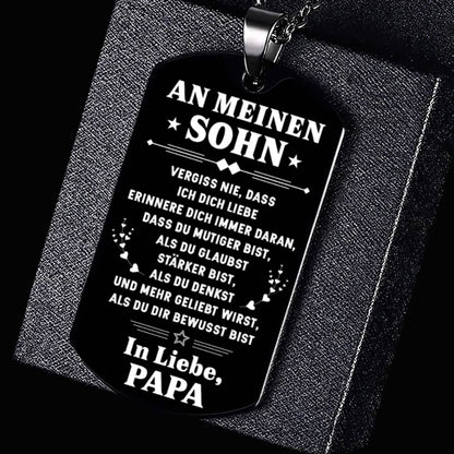 Anhänger - An meinen Sohn von Papa - Vergiss nie