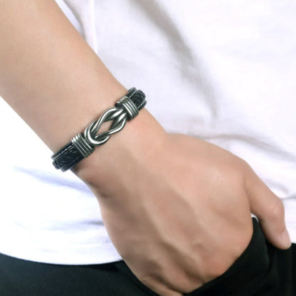 Mutter und Sohn Für Immer Miteinander Verbunden - Geflochtenes Lederarmband