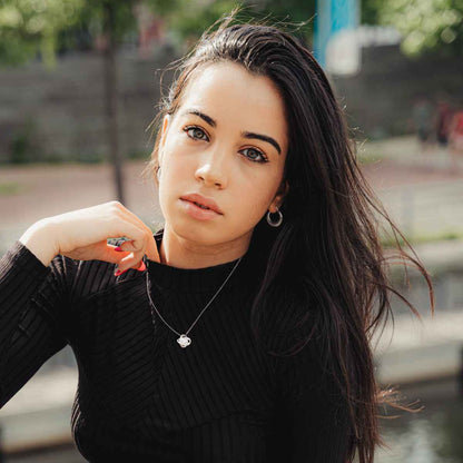 14k Weißgold Ausführung Halskette - An meine Tochter