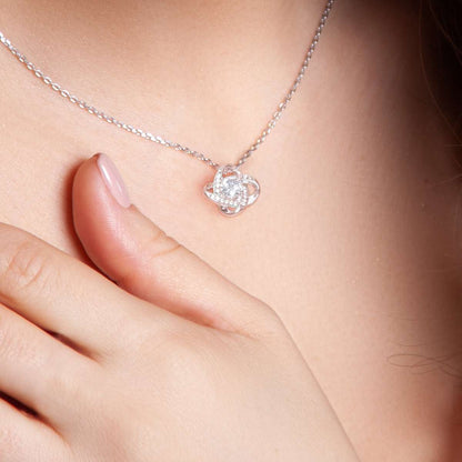 14k Weißgold Knoten Halskette - An meine Tochter von Papa