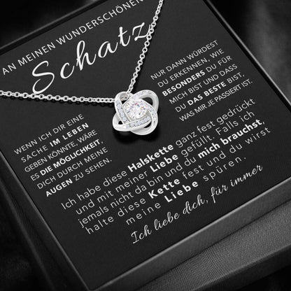 14k Weißgold Ausführung Halskette - An meinen wunderschönen Schatz - Für Immer