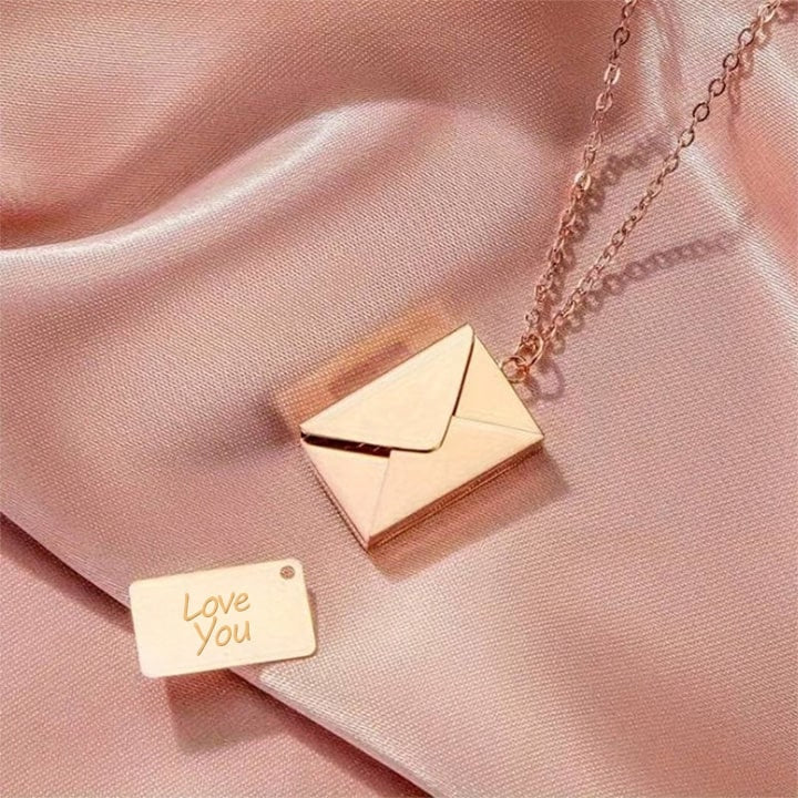 18k Gold Ausführung Liebesbrief Halskette - Geschenkset